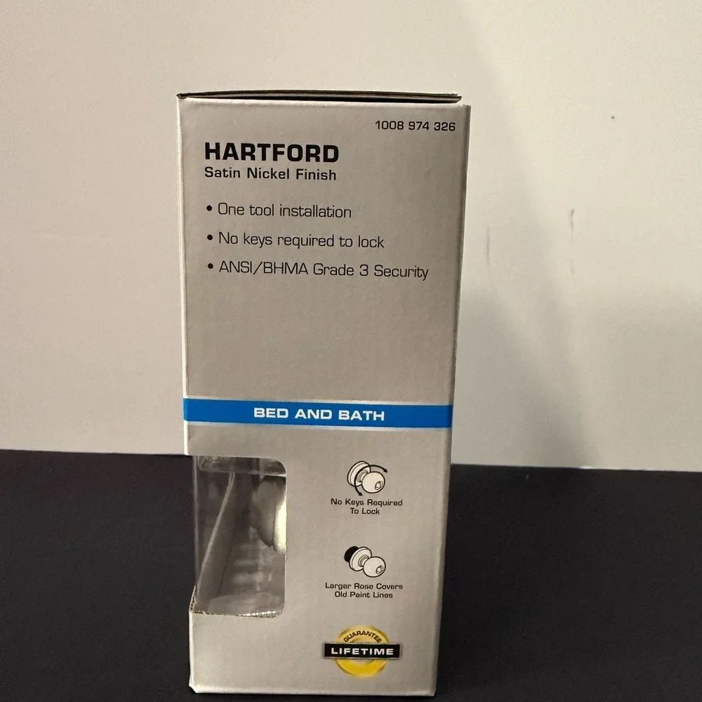 Defiant Hartford Satin Nickel Bed and Bath Privacy Door Knob